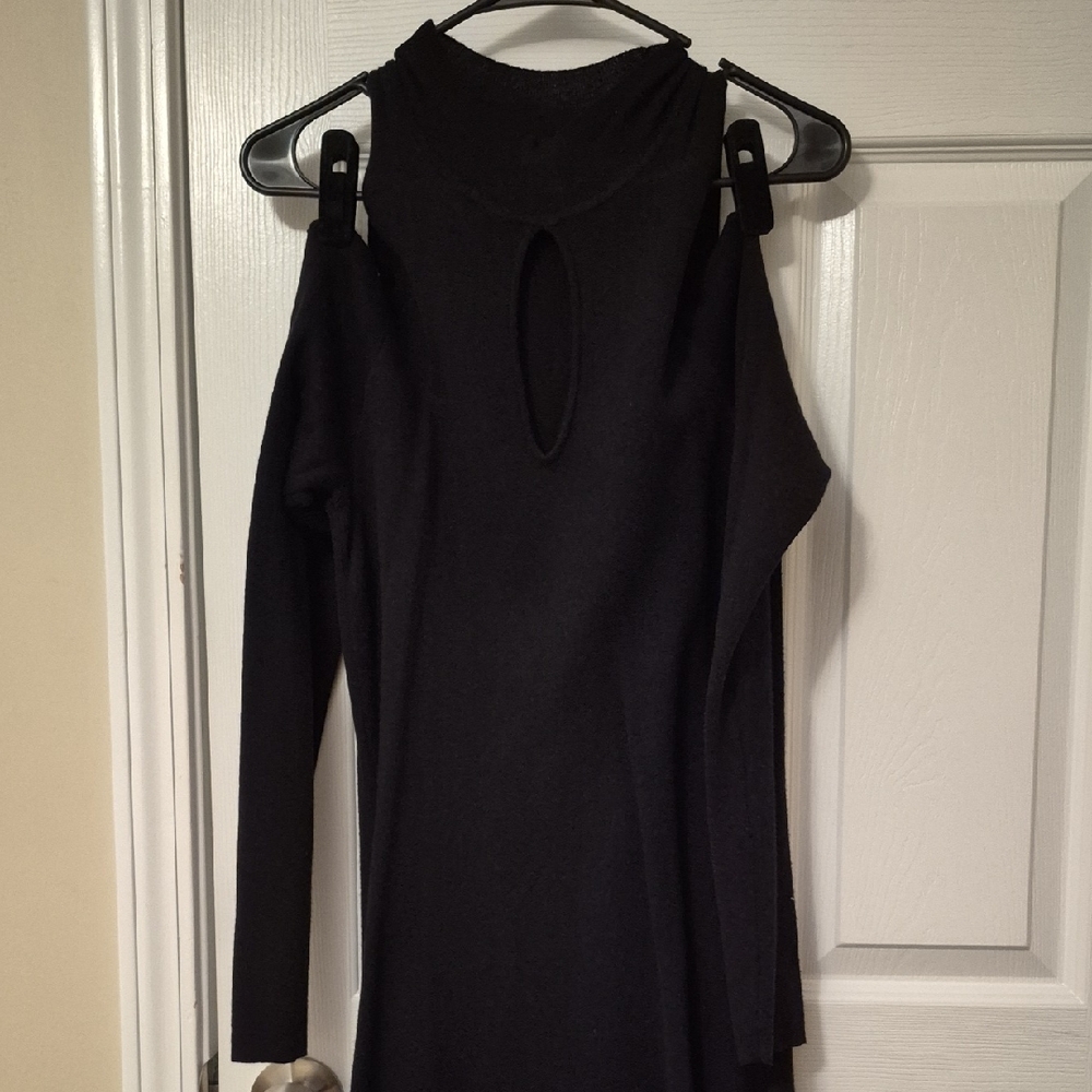 New York & Company Black Long Sleeve Dress
